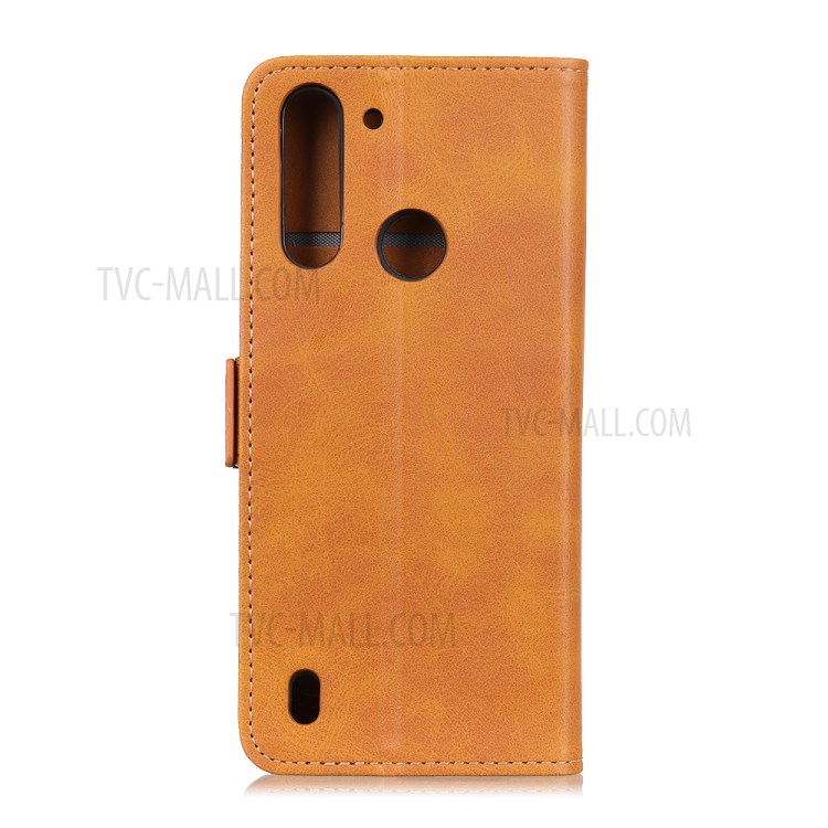 Magnetic PU Leather Wallet Cell Phone Case for Motorola Moto G8 Power Lite - Brown-2