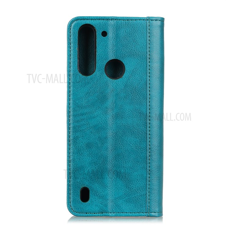 Litchi Grain Auto-absorbed Leather Case Cover for Motorola Moto G8 Power Lite - Green-2