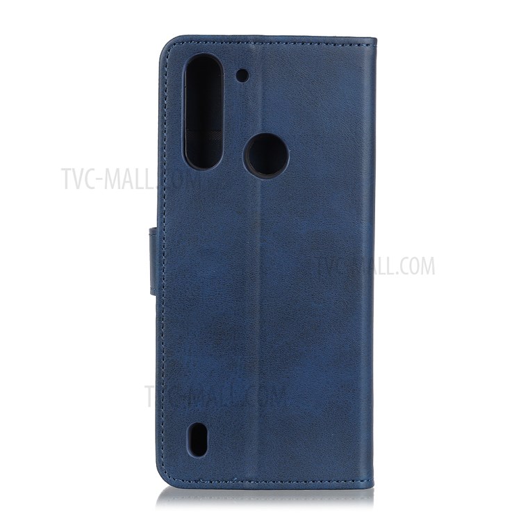 PU Leather Stylish Cover for Motorola Moto G8 Power Lite - Blue-2