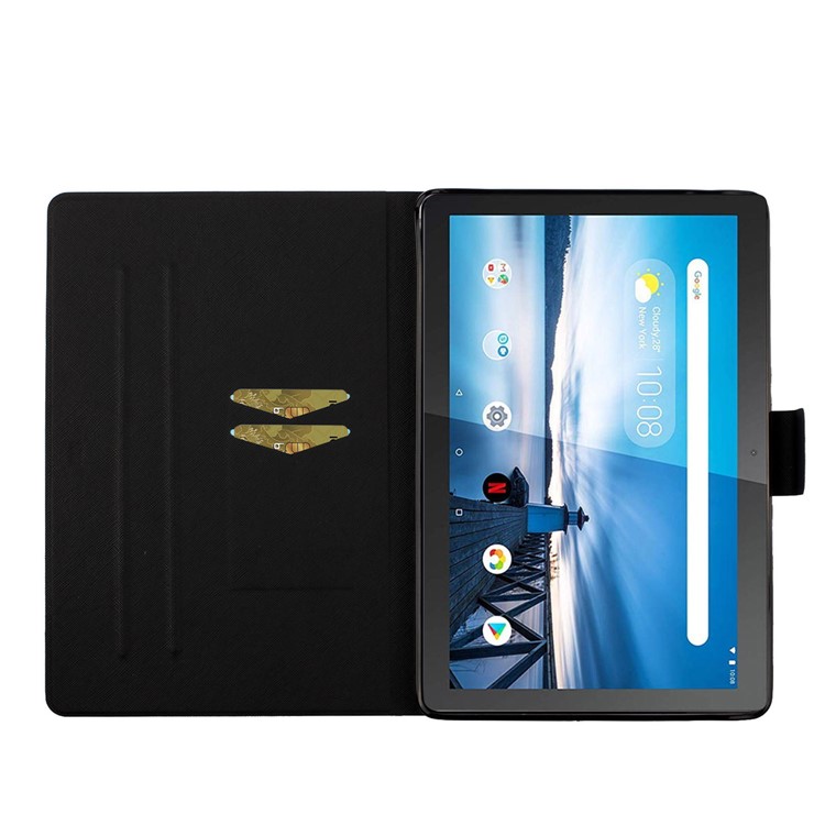 Pattern Printing Card Slots Stand Flip Leather Protective Case for Lenovo Tab M10 TB-X605F - Girl-6