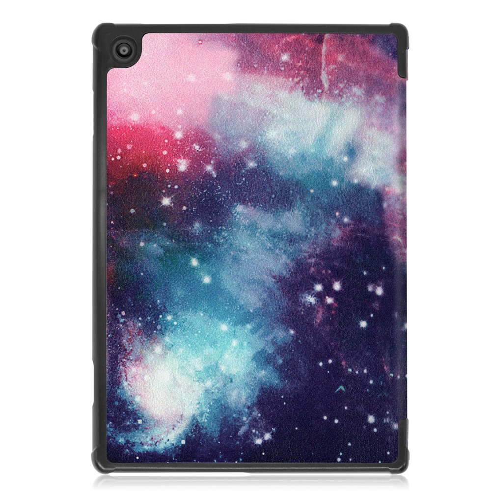 Pattern Printing Leather Tri-fold Tablet Flip Cover for Lenovo Tab M10 TB-X605F - Starry Sky-3