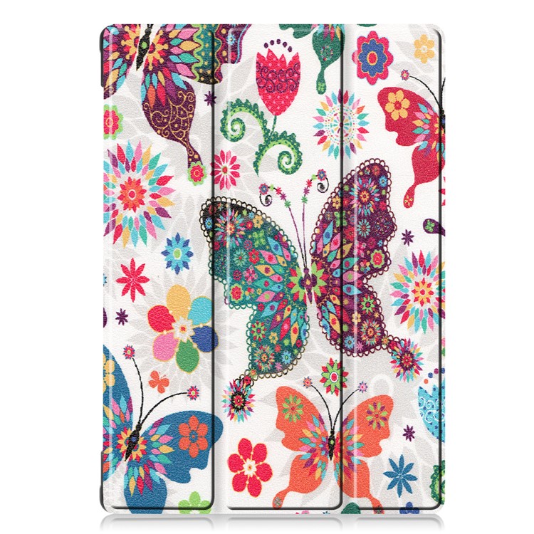 Pattern Printing Leather Tri-fold Tablet Flip Cover for Lenovo Tab M10 TB-X605F - Colorful Butterfly-2