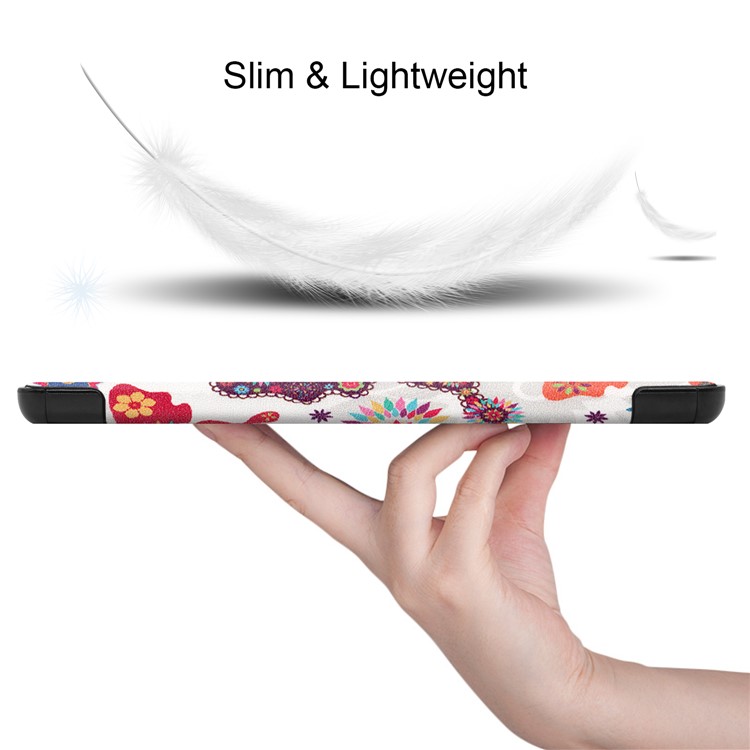 Pattern Printing Leather Tri-fold Tablet Flip Cover for Lenovo Tab M10 TB-X605F - Colorful Butterfly-5