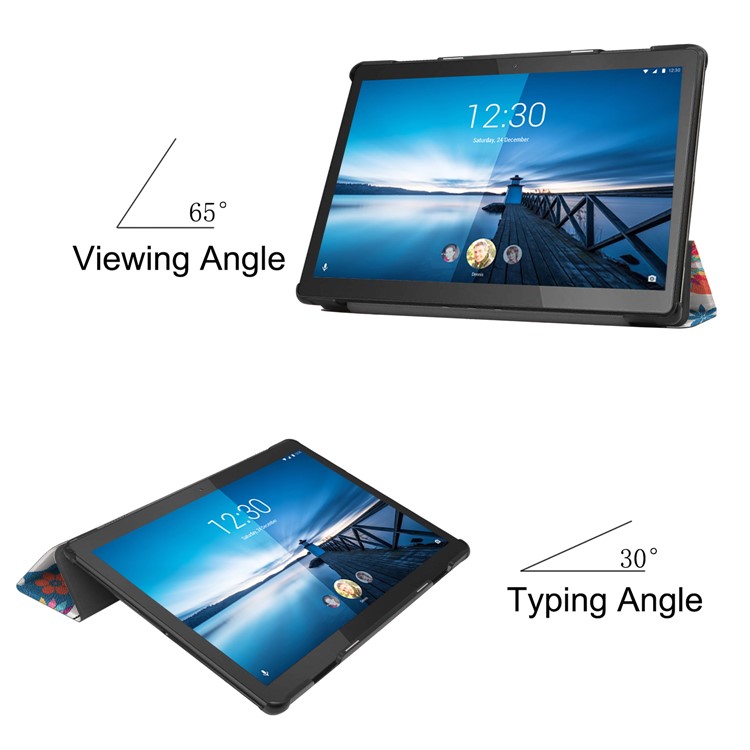 Pattern Printing Leather Tri-fold Tablet Flip Cover for Lenovo Tab M10 TB-X605F - Colorful Butterfly-6