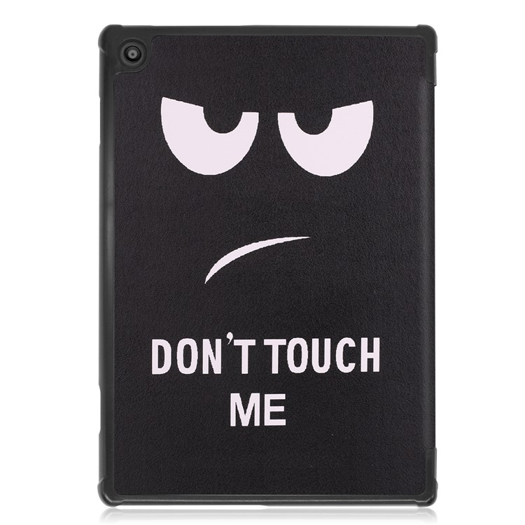 Pattern Printing Leather Tri-fold Tablet Flip Cover for Lenovo Tab M10 TB-X605F - Angry Face-3