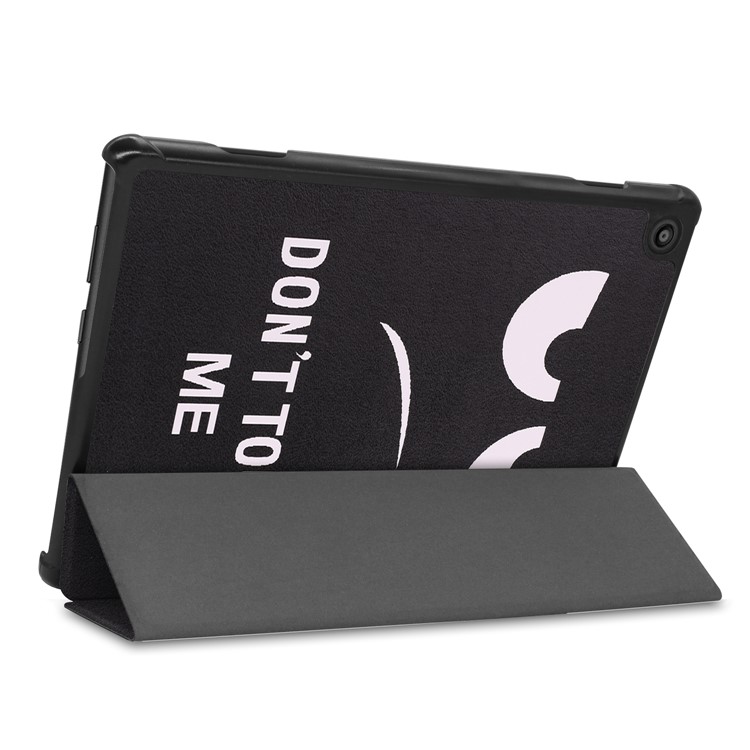 Pattern Printing Leather Tri-fold Tablet Flip Cover for Lenovo Tab M10 TB-X605F - Angry Face-4
