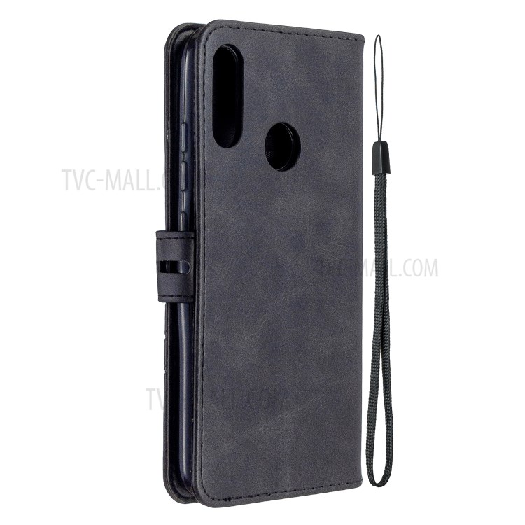 Wallet Leather Cover with Lanyard for Motorola Moto E6 Plus/Moto E6s - Black-3