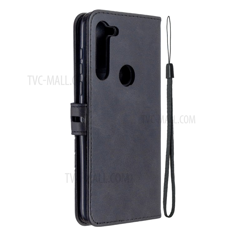 Custodia di Copertura Del Telefono in Pelle Del Portafoglio Con Cordino Per Moto G8 Power - Nero-3