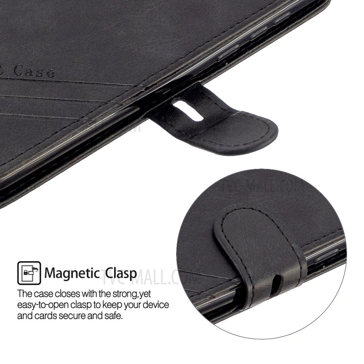 Wallet Leather Stand Phone Case with Lanyard for Motorola Moto G8 Plus - Black-7