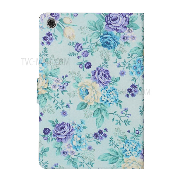 Flower Pattern Printing Card Holder Stand Tablet Cover Case for Lenovo Smart Tab M10FHD - Vivid Flower-3