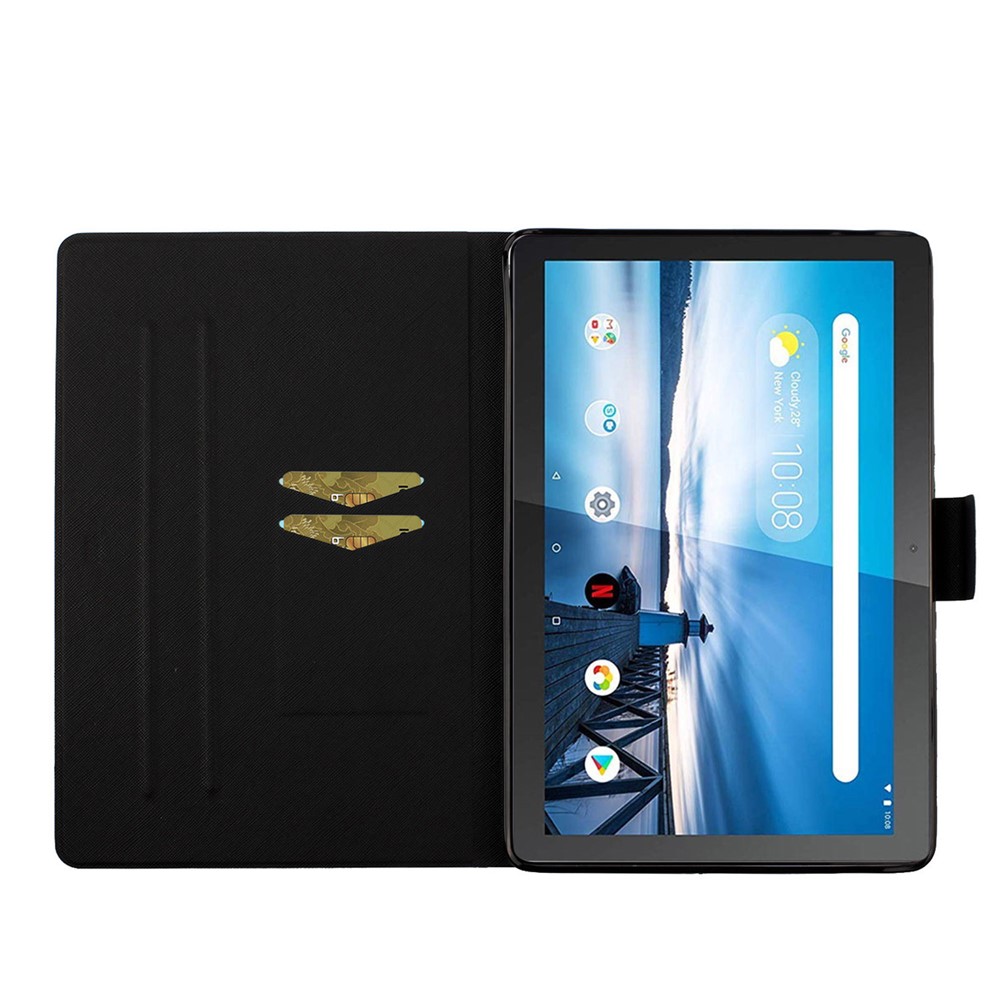 Flower Pattern Printing Tablet Cover for Lenovo Tab M10 TB-X605F - Red Flower-6