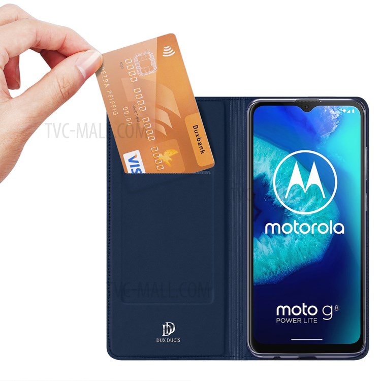 DUX DUCIS Skin Pro Series Leather Shell for Motorola Moto G8 Power Lite - Blue-2