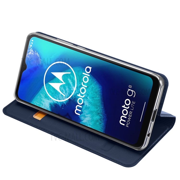 DUX DUCIS Skin Pro Series Leather Shell for Motorola Moto G8 Power Lite - Blue-5