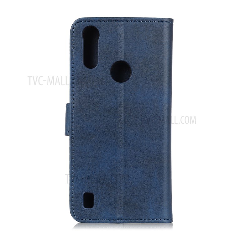 PU Leather Wallet Stand Cell Phone Cover for Motorola Moto E6s (2020) - Blue-3