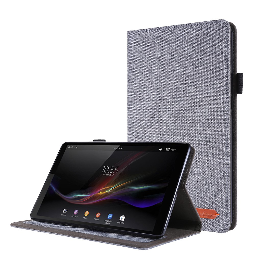 Cloth Texture Card Slots Stand Leather Cover for Lenovo Tab M8/Tab M8 (2nd Gen) - Grey-1