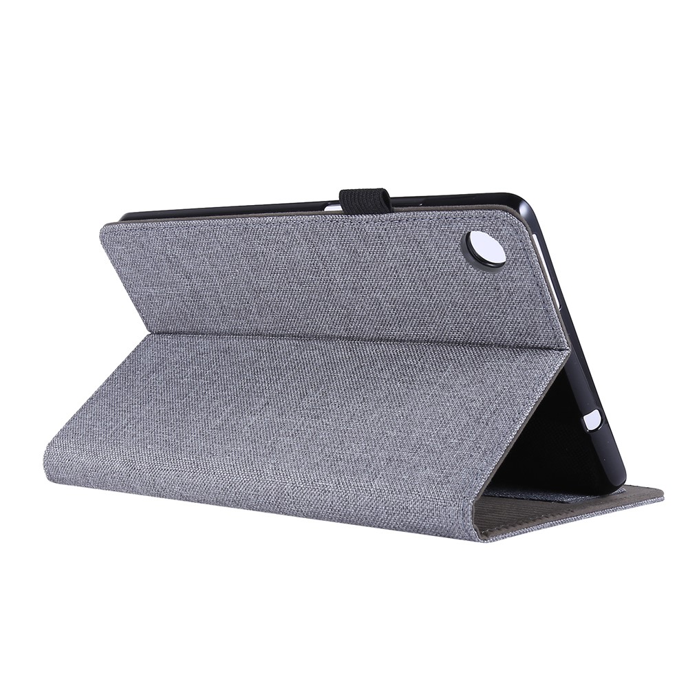 Cloth Texture Card Slots Stand Leather Cover for Lenovo Tab M8/Tab M8 (2nd Gen) - Grey-6