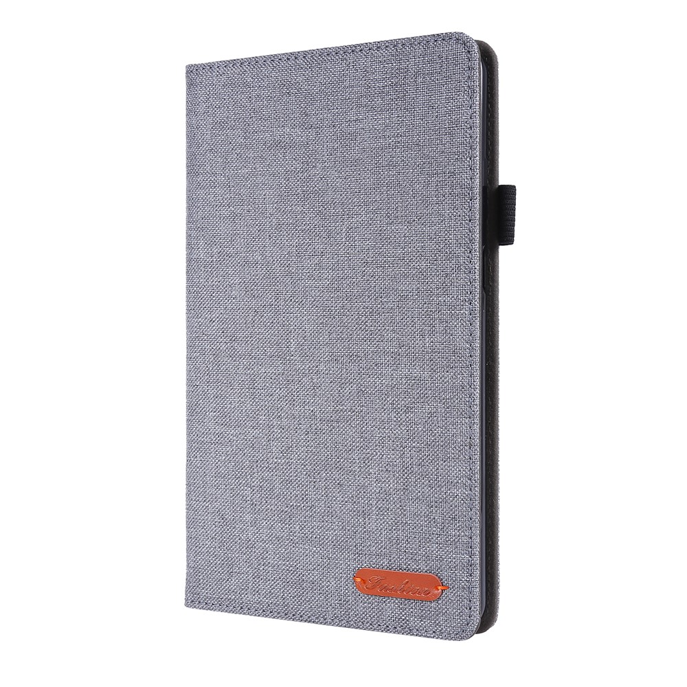 Cloth Texture Card Slots Stand Leather Cover for Lenovo Tab M8/Tab M8 (2nd Gen) - Grey-7