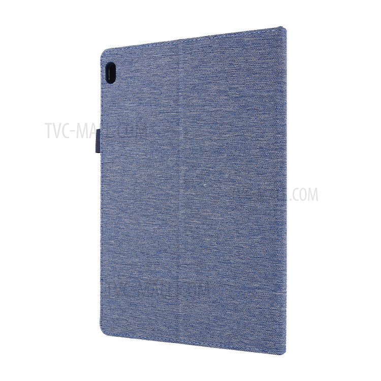 Stoff Textur Leder Tablet Shell Mit Kartenhalterständer Für Lenovo Tab E10 - Blau-4