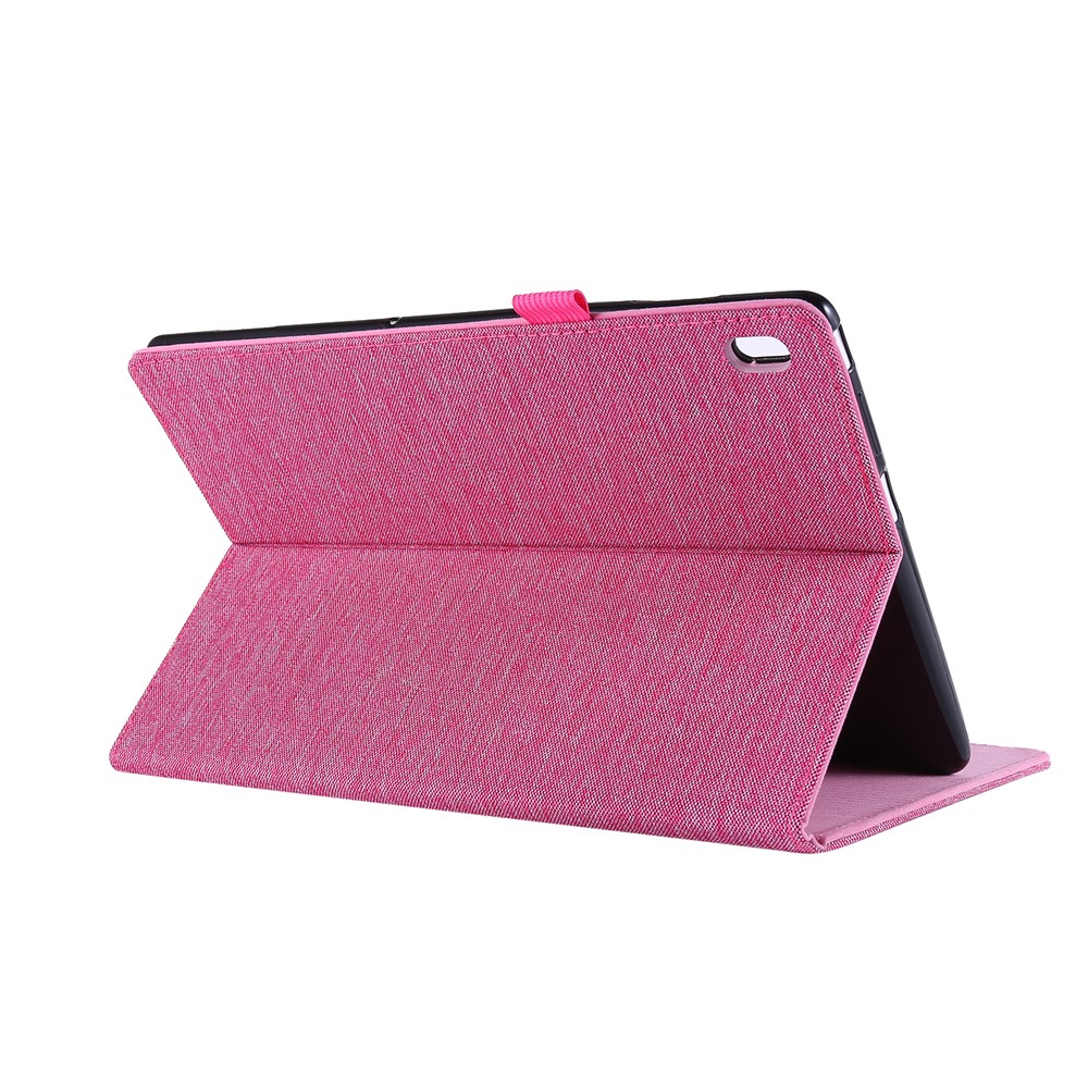 Cloth Texture Card Slots Leather Protective Case for Lenovo Tab M10 TB-X605F - Rose-3
