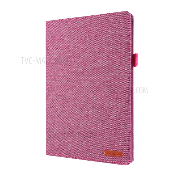 Cloth Texture Card Holder Stand Leather Case for Lenovo Tab P10 - Rose-3