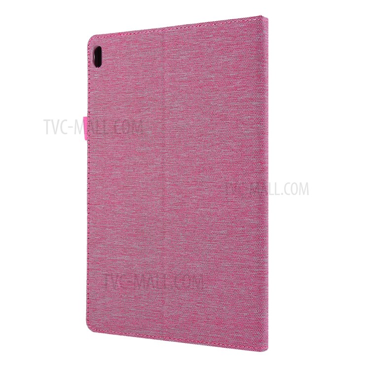 Cloth Texture Card Holder Stand Leather Case for Lenovo Tab P10 - Rose-4