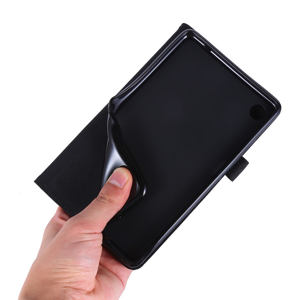 Cloth Texture Card Slots Stand Leather Protective Cover for Lenovo Tab M7 - Black-8