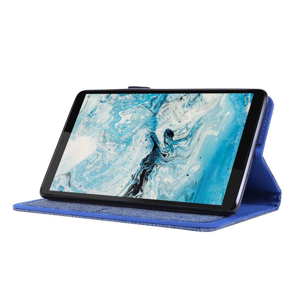 Cloth Texture Card Slots Stand Leather Protective Cover for Lenovo Tab M7 - Blue-2