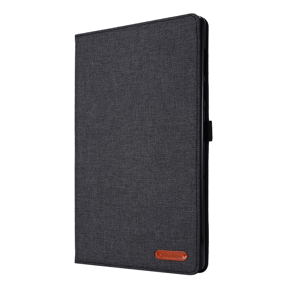 Para Lenovo Tab M10 Plus Case de Cuero Scratch Script Taplet Cubierta Con Ranuras Para Tarjetas de Soporte - Negro