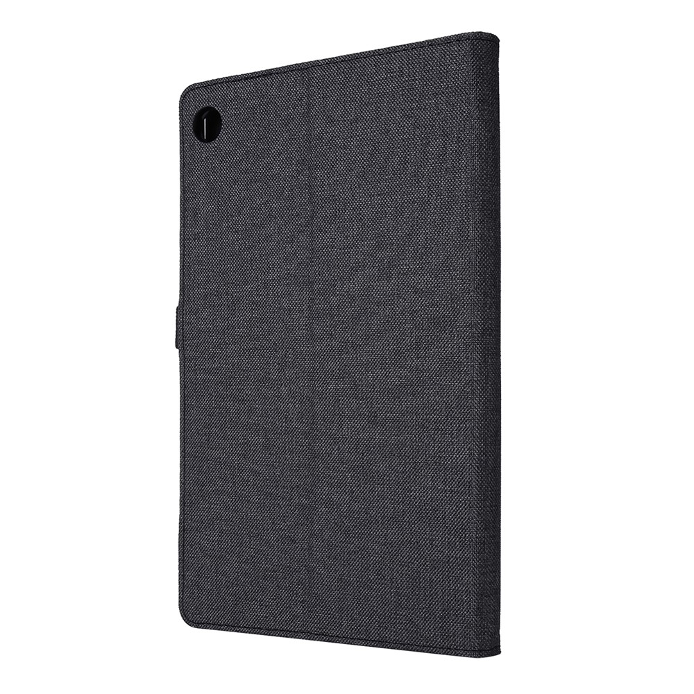 Para Lenovo Tab M10 Plus Case de Cuero Scratch Script Taplet Cubierta Con Ranuras Para Tarjetas de Soporte - Negro