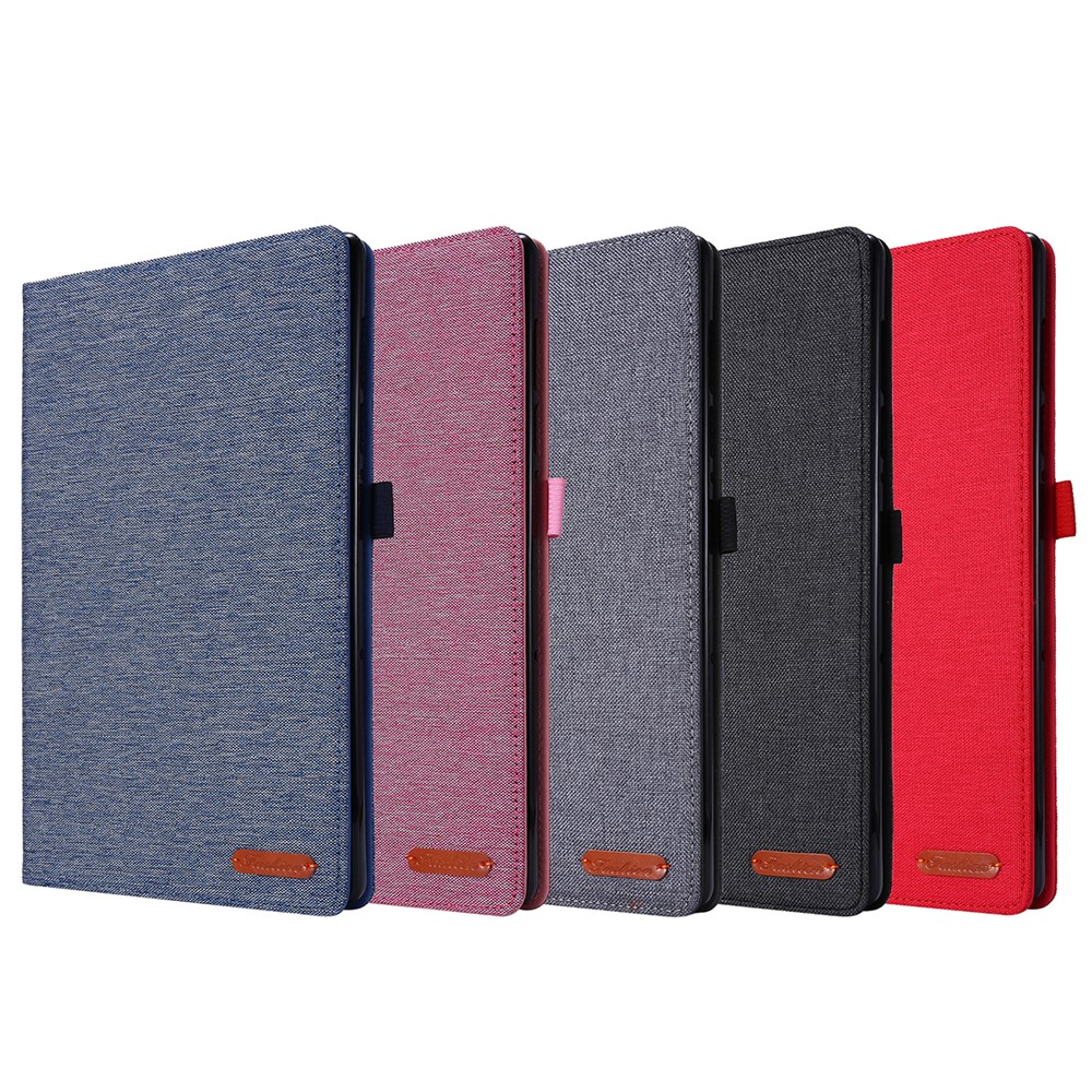 Cloth Texture Card Slots Stand Leather Protective Case for Lenovo Tab M10 Plus - Black-6