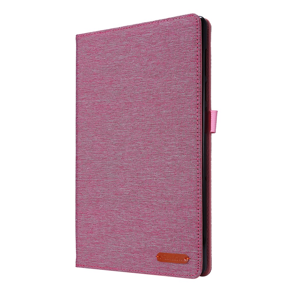 For Lenovo Tab M10 Plus Leather Case Scratch Resistant Flip Tablet Cover with Stand Card Slots - Pink-3