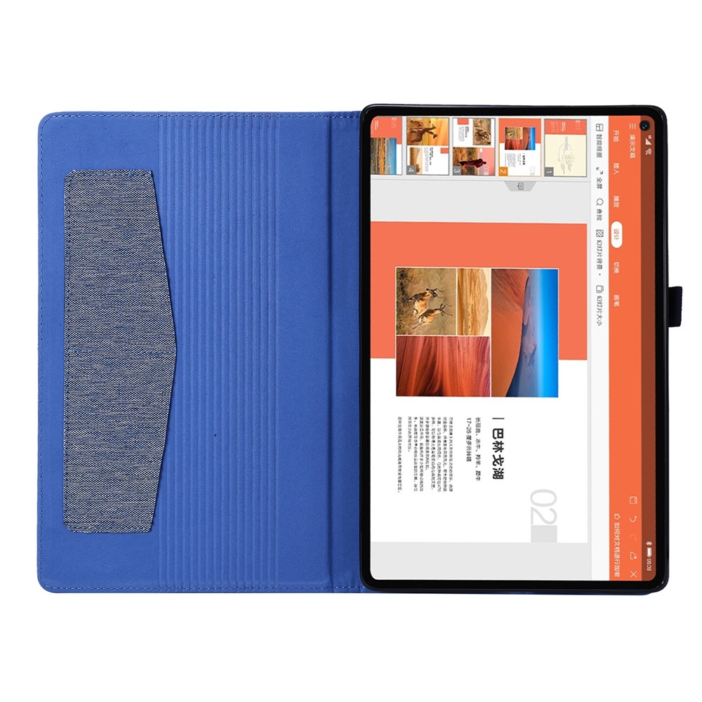Cloth Texture Card Slots Stand Leather Protective Case for Lenovo Tab M10 Plus - Blue-2