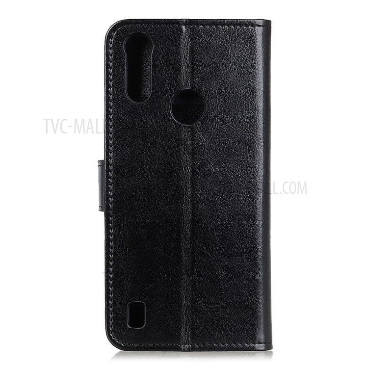 Crazy Horse Texture Leather Shell for Motorola Moto E6s (2020) - Black-8