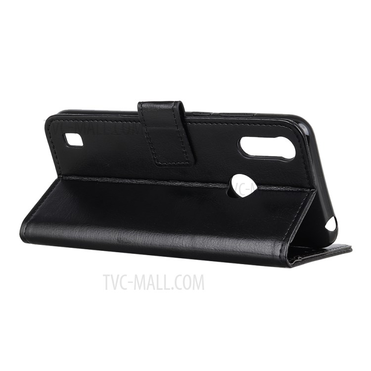 Crazy Horse Texture Leather Shell for Motorola Moto E6s (2020) - Black-9