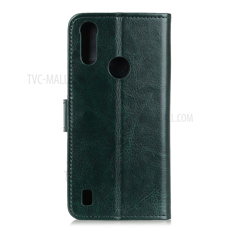 Crazy Horse Texture Leather Shell for Motorola Moto E6s (2020) - Green-7