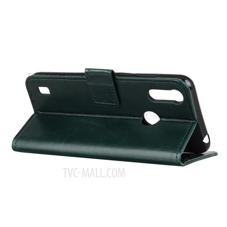 Crazy Horse Texture Leather Shell for Motorola Moto E6s (2020) - Green-8