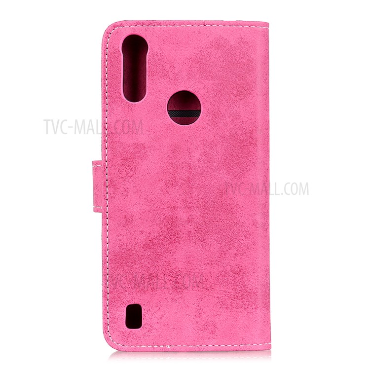 Retro Leather Wallet Phone Case for Motorola Moto E6s (2020) - Rose-3
