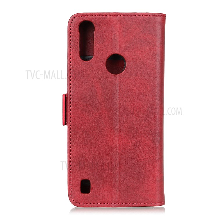 Magnetic PU Leather Wallet Shell for Motorola Moto E6s (2020) - Red-5