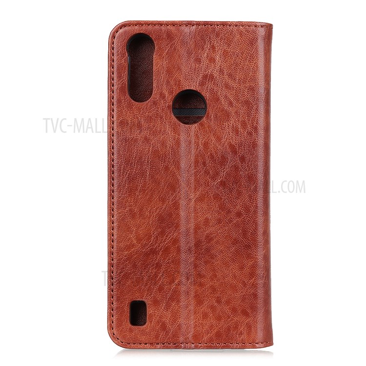 Auto-absorbed Crazy Horse Texture Leather Wallet Case for Motorola Moto E6s (2020) - Brown-2