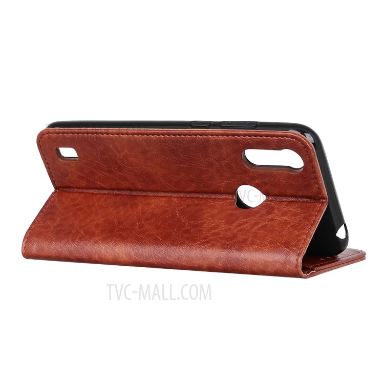 Auto-absorbed Crazy Horse Texture Leather Wallet Case for Motorola Moto E6s (2020) - Brown-3