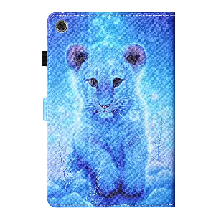 Pattern Printing Card Slots Stand Flip Leather Protective Case for Lenovo Tab M10 TB-X605F/M10 Plus - Little Lion-3