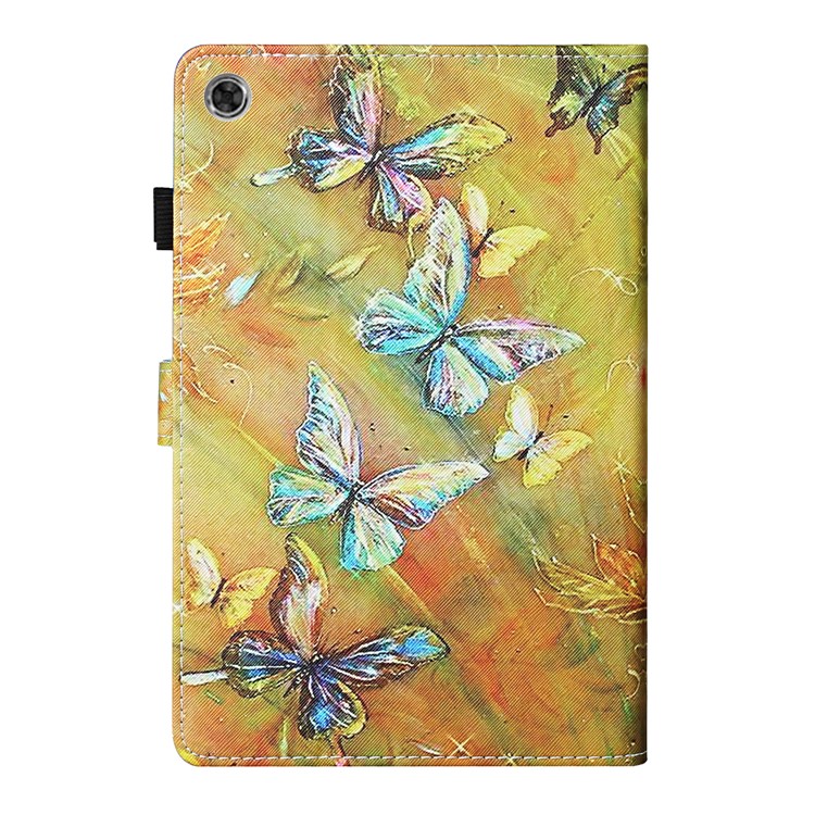 Pattern Printing Card Slots Stand Flip Leather Protective Case for Lenovo Tab M10 TB-X605F/M10 Plus - Butterfly-3