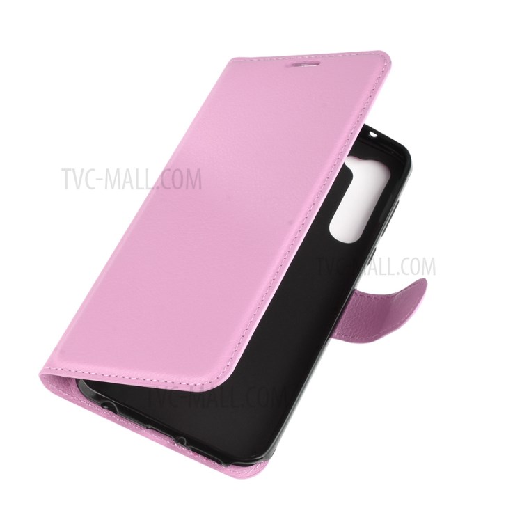 Litchi Skin Wallet Leather Shell for Motorola Moto G Stylus / G Pro - Pink-3
