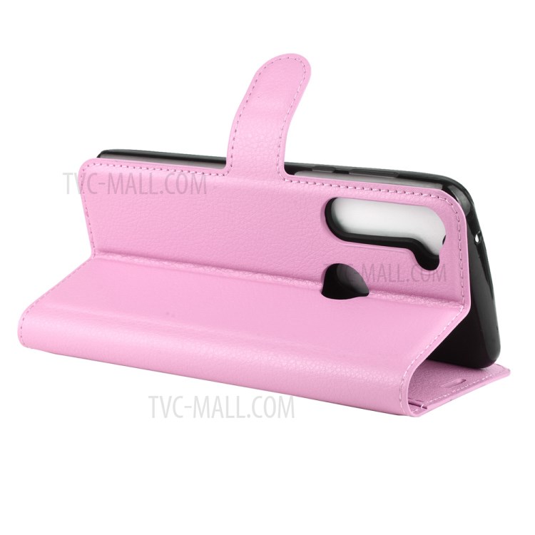 Litchi Skin Wallet Leather Shell for Motorola Moto G Stylus / G Pro - Pink-6