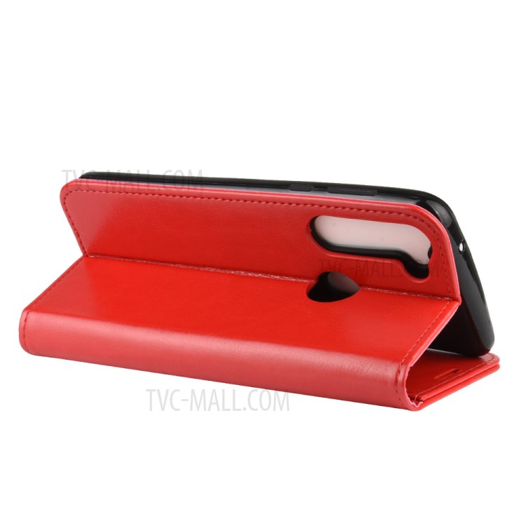 Crazy Horse Wallet Leather Stand Cover Case for Motorola Moto G Stylus - Red-7