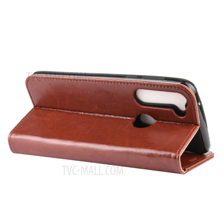 Crazy Horse Wallet Leather Stand Cover Case for Motorola Moto G Stylus - Brown-7