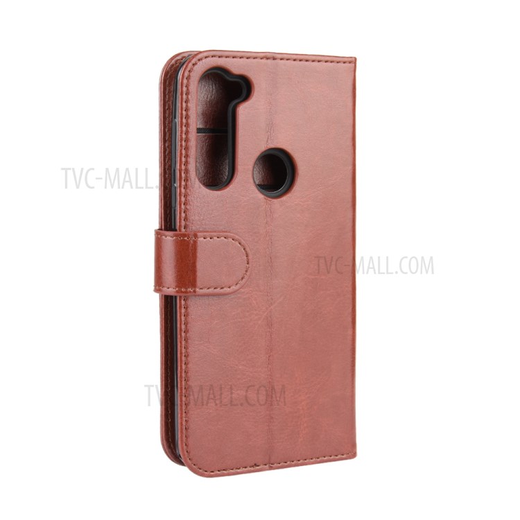 Crazy Horse Wallet Leather Stand Cover Case for Motorola Moto G Stylus - Brown-8