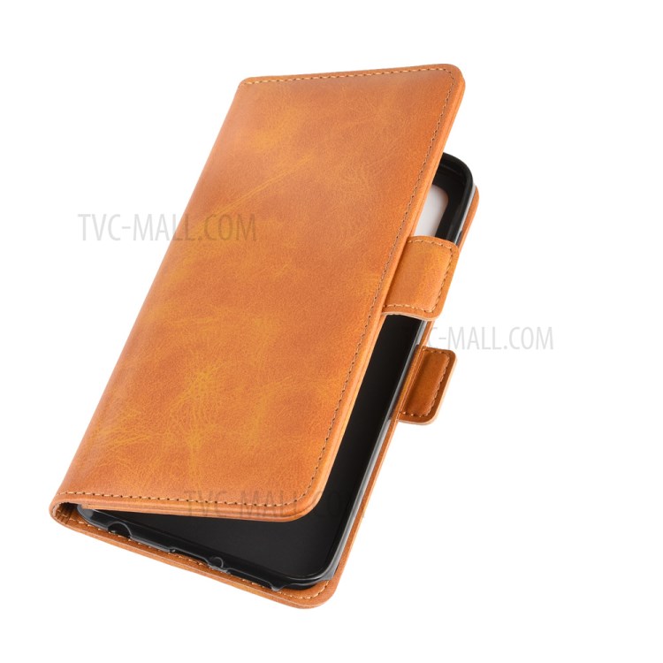 Double Clasp Flip Leather Wallet Stand Case for Motorola Moto G Stylus / G Pro - Brown-4