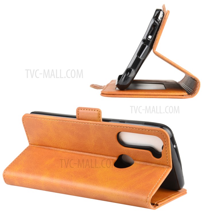 Double Clasp Flip Leather Wallet Stand Case for Motorola Moto G Stylus / G Pro - Brown-7