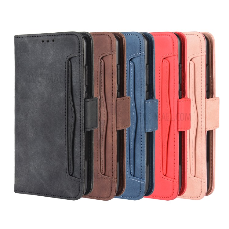 Wallet Stand Flip Leather Phone Cover for Motorola Moto E6s (2020) - Black-13